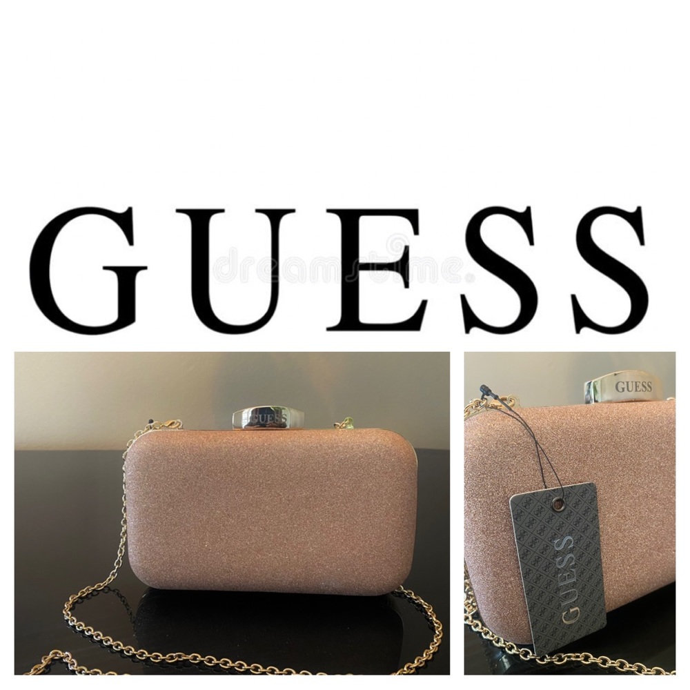 GUESS glitter clutch bag